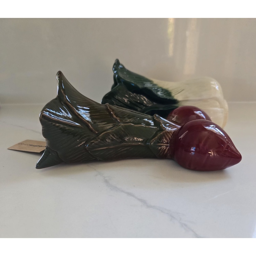 Creative Co-op Embossed Cabbage Radish Shaped Wall‎ Vase Planters Set Of Two New - Picture 3 of 8